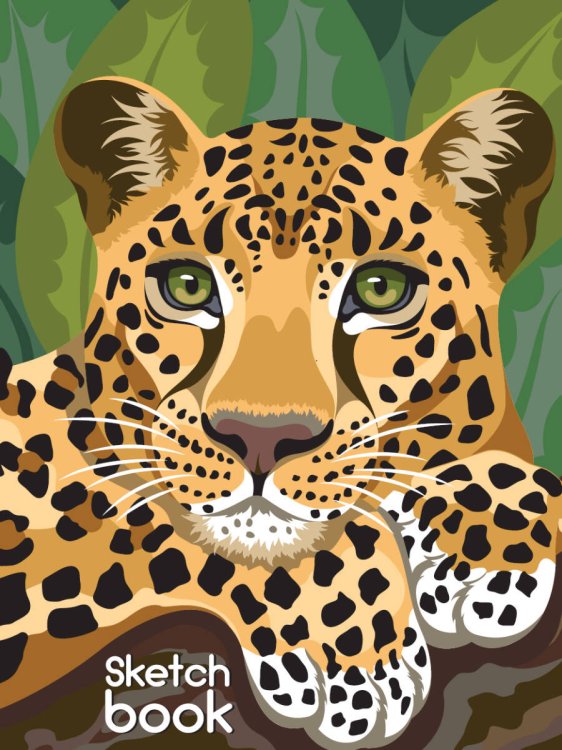 СКЕТЧБУК А5. ЛЕОПАРД (выб.лак)