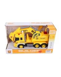 Машинка инерционная.Экскаватор.      (32х11,5х18,5 см)(свет,звук,3*AG13 в компл.,в кор.) (1601655)