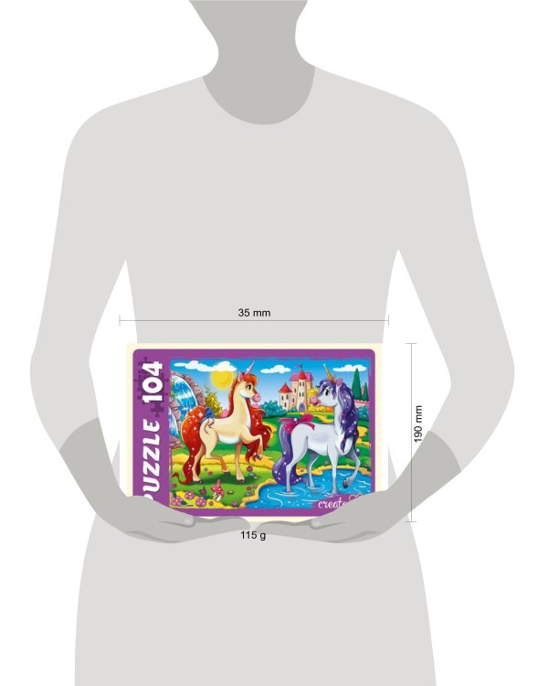 75. ПАЗЛЫ 104 элемента. ДВА ЕДИНОРОГА И ЗАМОК (Арт. ПУ104-0466)