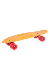 Скейтборд пластик,основа аллюм.,(56х15х10)(колеса ПУ 60мм со светом,оранжевый) (Арт.HB210805-3O)