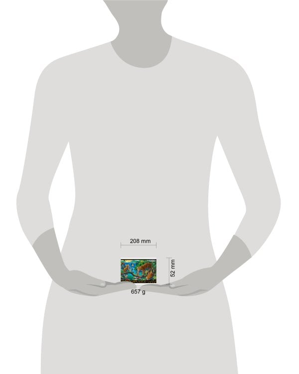 26. Konigspuzzle. ПАЗЛЫ 1000 элементов. ФK1000-6634 ЛЕОПАРДЫ У ВОДОПАДА