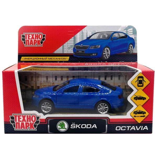 Машина металл "SKODA OCTAVIA", длина 12см, открыв. двери, инерц, СИНИЙ в кор. Технопарк в кор.2*36шт