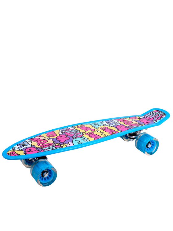 Скейтборд "Молодежный-2"плас.,основа аллюм.,(56х15х10)(колеса ПУ 60мм со свет.)( Арт. HB210805-12/2)