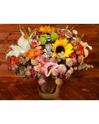 Алмаз.мозаика(класс.)30х40 см,на карт.с част.зап.(21 цв.)Летний букет с божьей коровкой (Арт.ACA039)