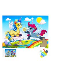 ПАЗЛ-РАМКА. 24 элемента. Чудесные единороги №4 (Арт. П-3182)