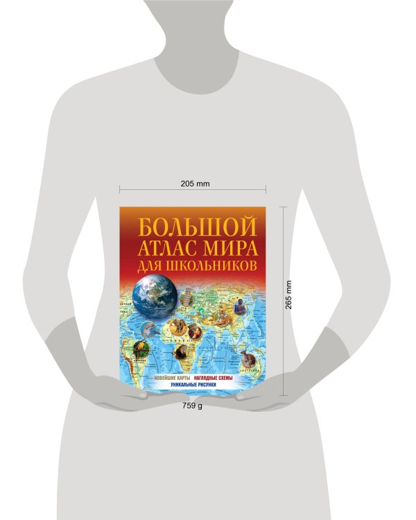 Большой атлас мира для школьников 2023