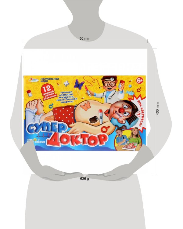 Игра настольная "Супер доктор" на бат. свет, вибрация в русс. кор. ТМ "Играем вместе" в кор.2*18шт