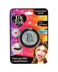Тени для век с блестками, серебристые TIK TOK GIRL в кор.24*12шт