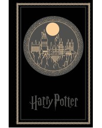 Блокнот. Гарри Поттер. Хогвартс (А5, 192 стр, цветной блок, обложка из черной кожи с золотым тиснением)