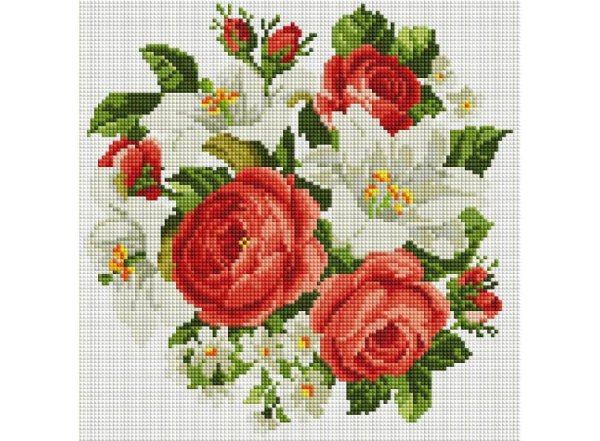 Мозаика на подрамнике. Розы и лилии (329-ST-S)