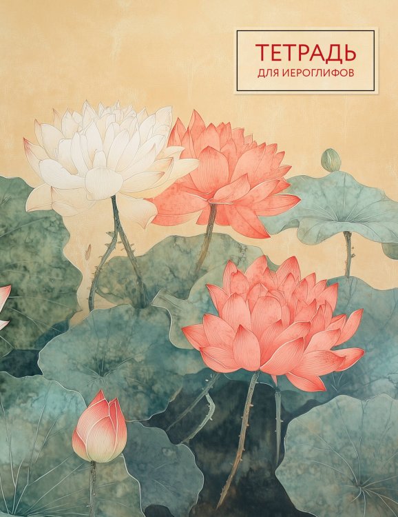 Учить легко! Тетради и блокноты для изучения иностранных языков Тетрадь для иероглифов (лотосы)