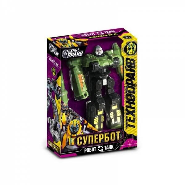 РОБОТЫ ТРАНСФОРМИРУЮЩИЕСЯ (Умка) Робот трансформирующийся в ТАНК, кор.13*17,5*5см ТЕХНОДРАЙВ в кор.2*96шт