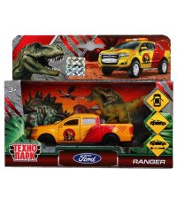 Машина металл FORD ranger ПИКАП, 12 см+диноз. 9 см, дв., баг., инерц., кор. Технопарк в кор.2*24шт