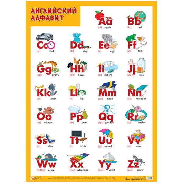 Обложка книги «Развивающие плакаты. Английский алфавит», ISBN 9785431516429