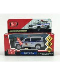 Машина металл свет-звук "TOYOTA PRADO ПОЛИЦИЯ"12см, откр. двери,инерц. в кор. Технопарк в кор.2*36шт