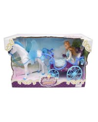 Карета с куклой.Сказка(кукла,лошадь ход.,звук,свет,6*АА не в компл.,в кор.)(55,5х19х30)(арт.2044436)