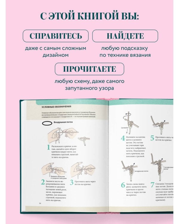 Дополнительное изображение книги «Вязание крючком. Полный японский справочник. 115 техник, приемов вязания, условных обозначений и их сочетаний. 2-е издание»