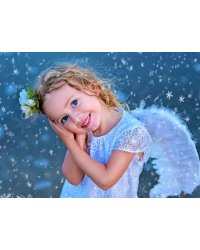 Алмаз мозаика (блест.) 30х40 см, без подр., с полн. заполн. СНЕЖНЫЙ АНГЕЛ (Арт. WL006)