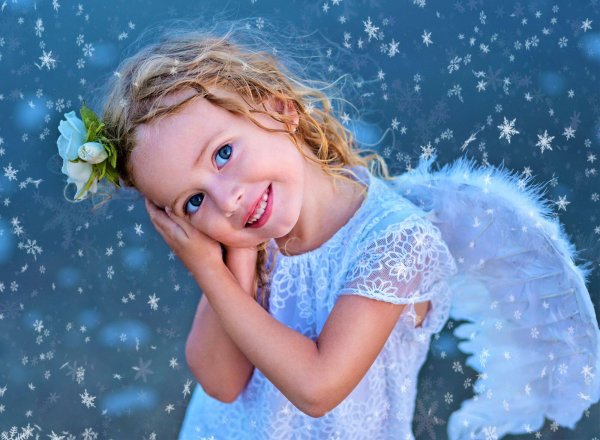 АНГЕЛЫ И ФЭНТЕЗИ (Рыжий Кот) Алмаз мозаика (блест.) 30х40 см, без подр., с полн. заполн. СНЕЖНЫЙ АНГЕЛ (Арт. WL006)