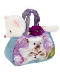 Мягкая игрушка кошка 16см в сумочке , в пак ТМ "МОЙ ПИТОМЕЦ" в кор.24шт