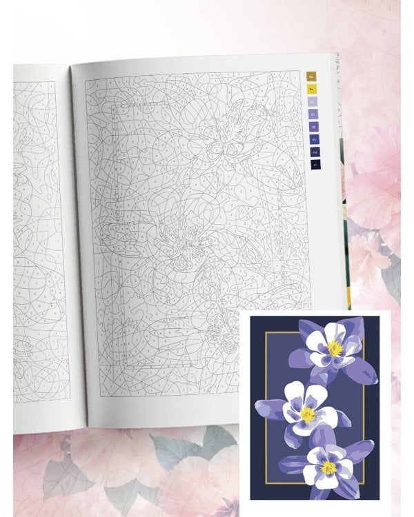 Прекрасные цветы. Раскраска по номерам