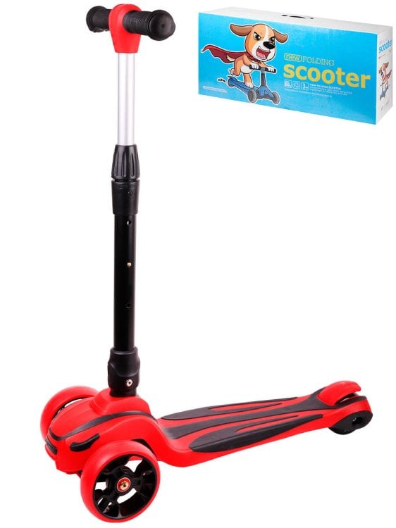 Самокат 3-х колесный со светом 55*26*64-77 cm (Арт. WX-MAXI-811)