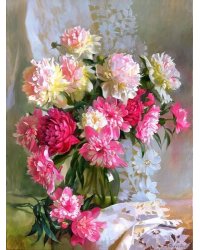 Алмаз.моз.квадрат.30x40(класс.)без подр.,с полн.зап.(32 цв.)Рус.Кол-я.Горячева С.Пионы (Арт. FW-011)