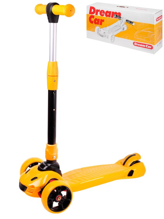 Самокат 3-х колесный со светом 55*26*58-75 cm (Арт. WX-MINI-810)