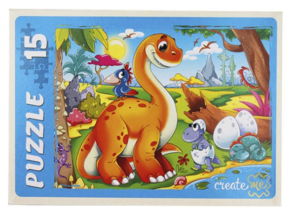 09. МАКСИ-ПАЗЛЫ 15 элементов. СМЕШНЫЕ ДИНОЗАВРЫ (Арт. ПУ15-0452)