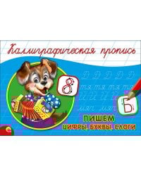 КАЛЛИГРАФИЧЕСКАЯ ПРОПИСЬ А5. альбомная. ПИШЕМ ЦИФРЫ, БУКВЫ, СЛОГИ