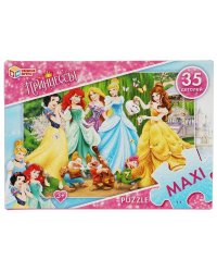 Принцессы. Макси-пазлы  в коробке. Пазл 35 деталей. 180х127х35мм. Умные игры в кор.24шт