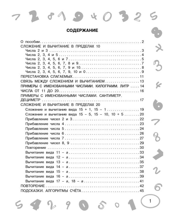 Математика. Мини-примеры на все темы школьного курса. 1 класс