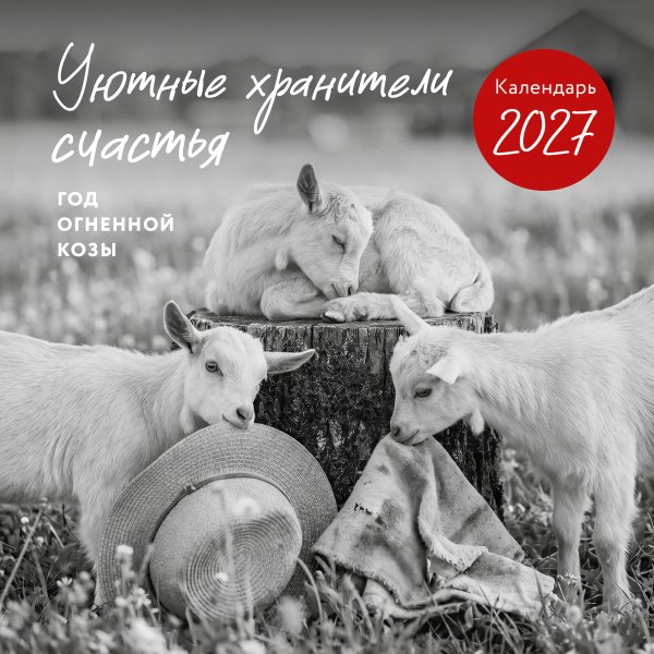 Обложка книги «Уютные хранители счастья. Год огненной козы/овцы. Календарь настенный на 2027 год (300х300 мм)», ISBN 9785042405860