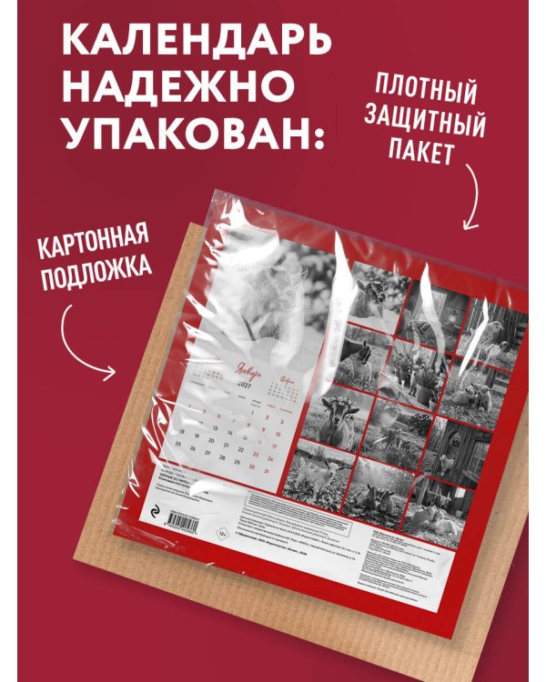 Дополнительное изображение книги «Уютные хранители счастья. Год огненной козы/овцы. Календарь настенный на 2027 год (300х300 мм)»
