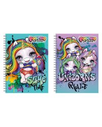 Записная книжка 32л А6 скрепка Poopsie клетка выб УФ двойной