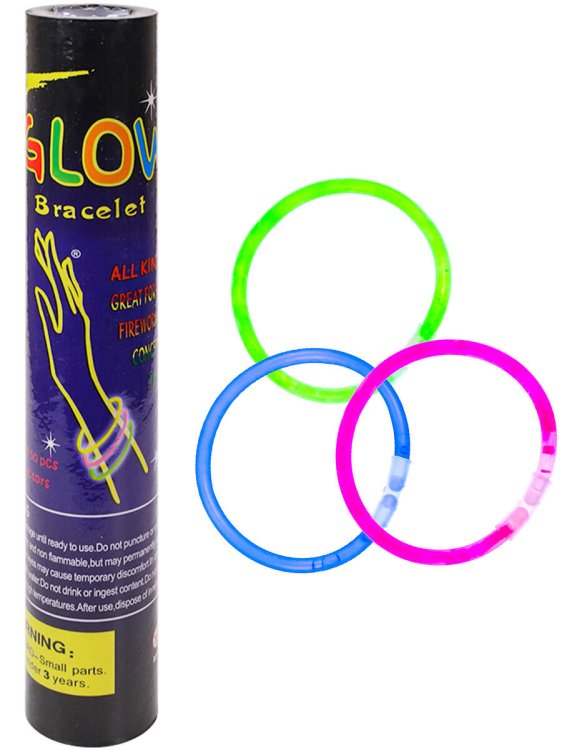 16. СВЕТОВЫЕ ИГРУШКИ (Рыжий Кот) Светящаяся палочка в тубе (20 см) 50 шт. (светятся 8 часов) (Арт. AN02992)