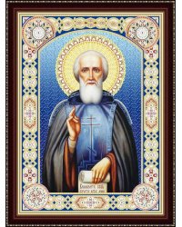 Алмазная мозаика 30х40 см с подрамником c част. зап. (блест) Икона Сергия Радонежского (Арт. BH052)