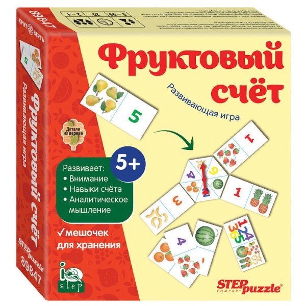 Игра (STEPpazzle) Развивающая игра "Фруктовый счет" (Крутоверть) (IQ step)