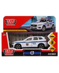 Машина металл "volvo xc60 r-desing полиция" 12см,откр.двери,инерц.,белый в кор Технопарк в кор2*36шт