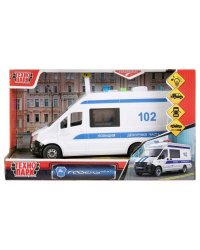 Машина свет+звук "газель некст полиция" 22,5см,пластик,откр.двери,инерц в кор Технопарк в кор.2*18шт