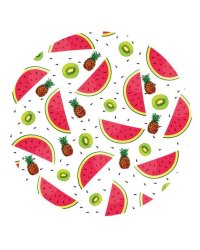 Тарелка бумажная Арбузы-киви (17 см, 6 шт) еврослот ЕВ-7460