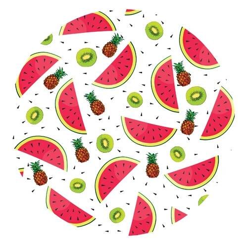 Тарелка бумажная Арбузы-киви (17 см, 6 шт) еврослот ЕВ-7460