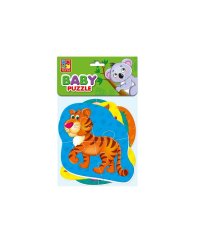 Мягкие пазлы Baby puzzle "Тигренок и друзья" 4 картинки, 13 эл.