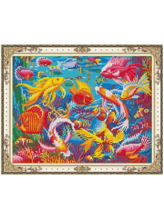 Алмаз.моз.(блест.)20х20, с подр.,с полн. зап.(16цв.)  ДЕВУШКА В СИНЕМ (Арт. AS20050)