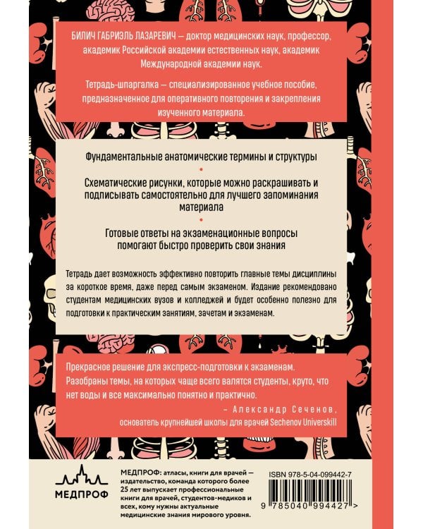 Тетрадь-шпаргалка по анатомии