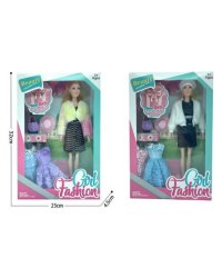 Кукла (28 см) "Наталья"(шляпа,сумка,2 наряда,шарнирная, микс: 2 вида,в кор.) ( Арт. 2326256)