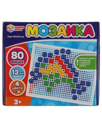 Мозаика пластиковая. 80 фишек. 4 цвета. Поле 195х155мм. В картонной коробке Умные игры в кор.18шт