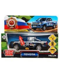 Машина металл свет-звук TOYOTA HILUX КАМУФЛЯЖ 12 см, двери, синий, в кор. Технопарк в кор.2*36шт