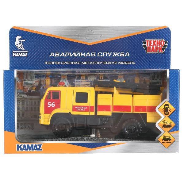 Машина металл КАМАЗ-43502 АВАРИЙНАЯ СЛУЖБА 15 см, двер, подв дет, инер, кор. Технопарк в кор.2*36шт
