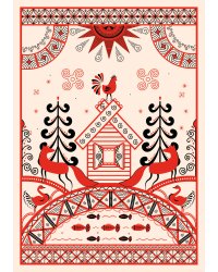 Блокнот Жили-были. Мезенская роспись «Лиса» (формат А5, 144 стр., блинтовое тиснение, тонированный блок)